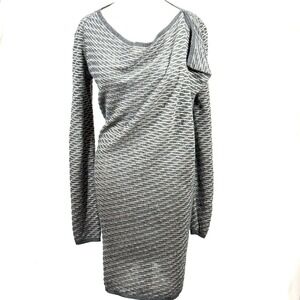 ROLAND MOURET Dress Womens 4 Wool Cashmere Knit Geometric‎ Sheath Artsy Italy